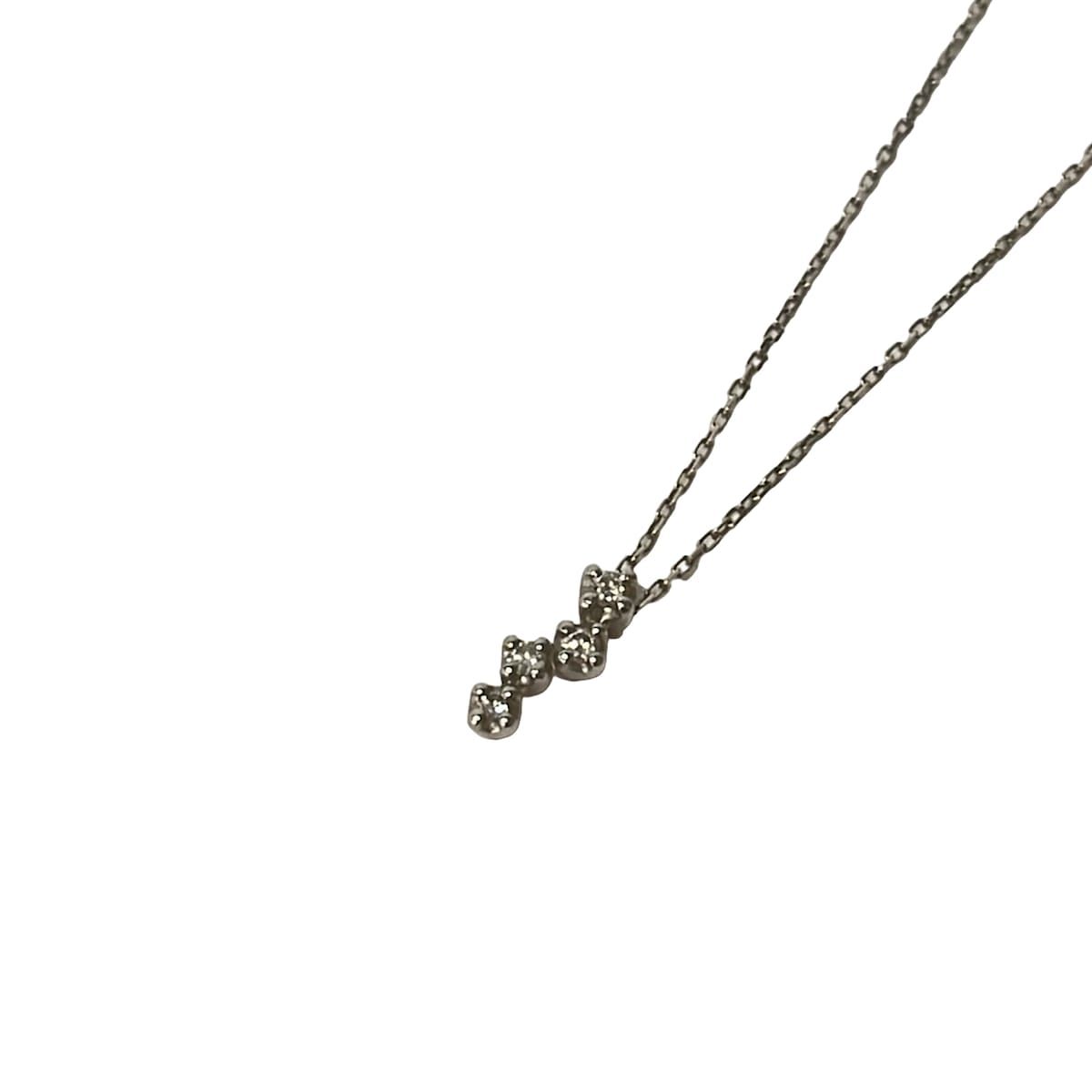4℃(ヨンドシー) ネックレス美品 - Pt850×ダイヤモンド 4Pダイヤ