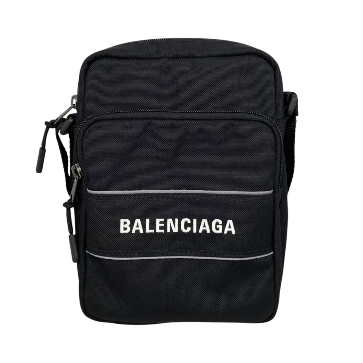 ☆バレンシアガ ショルダーバッグ スポーツメッセンジャーバッグ 638657 ナイロン ロゴ刺繍 ブラック BALENCIAGA