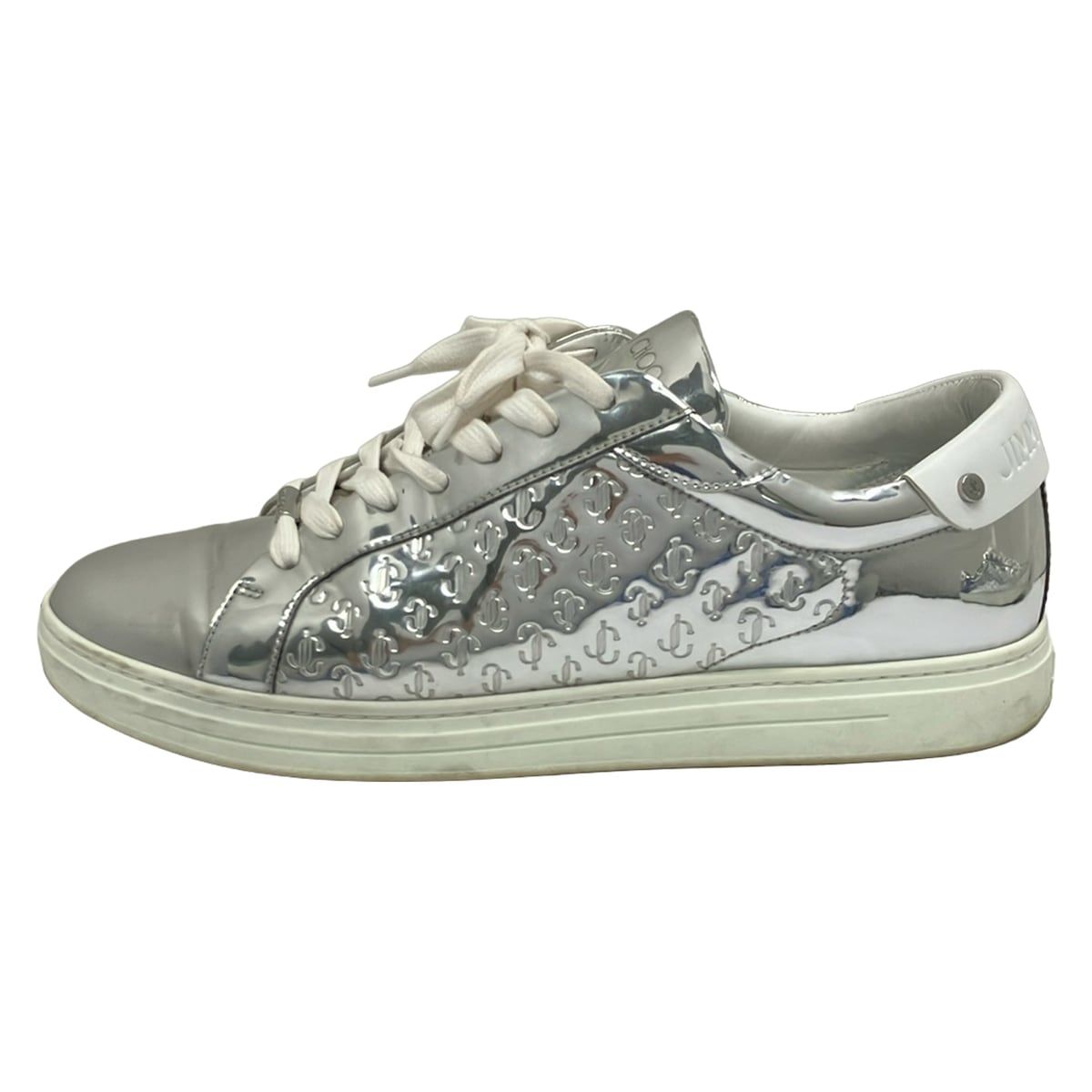 JIMMY CHOO(ジミーチュウ) スニーカー 43 メンズ - シルバー×白 型押し加工/インソール取外し可 15,048円