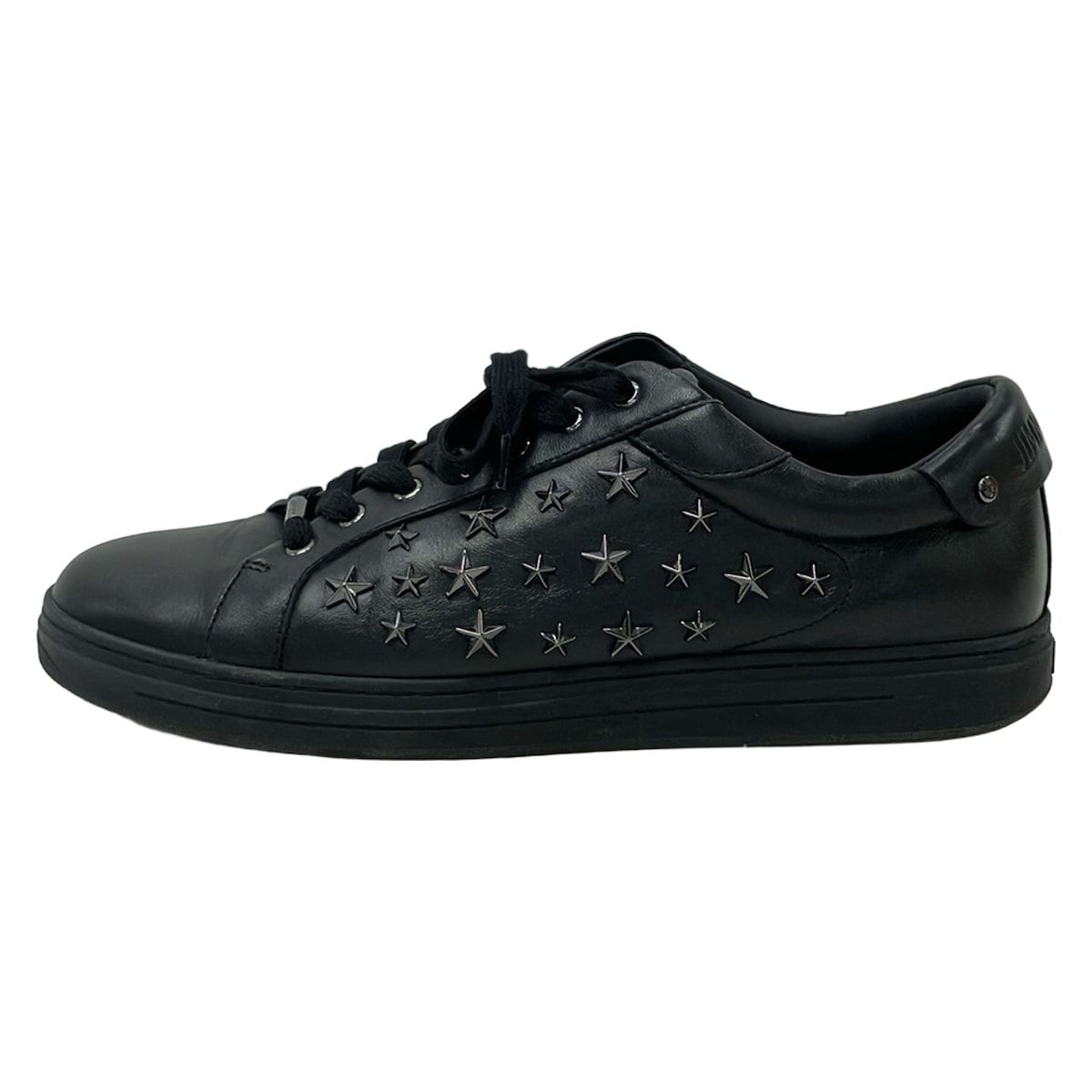 JIMMY CHOO(ジミーチュウ) スニーカー 45 メンズ - 黒 スタッズ/スター(星)/インソール取外し可 レザー 10,728円