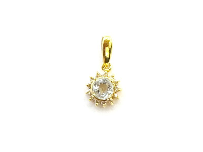 JEWELRY ジュエリー 貴金属・宝石 ペンダントトップ K18イエローゴールド アクアマリン D0.13ct 0.9g【中古】【432】