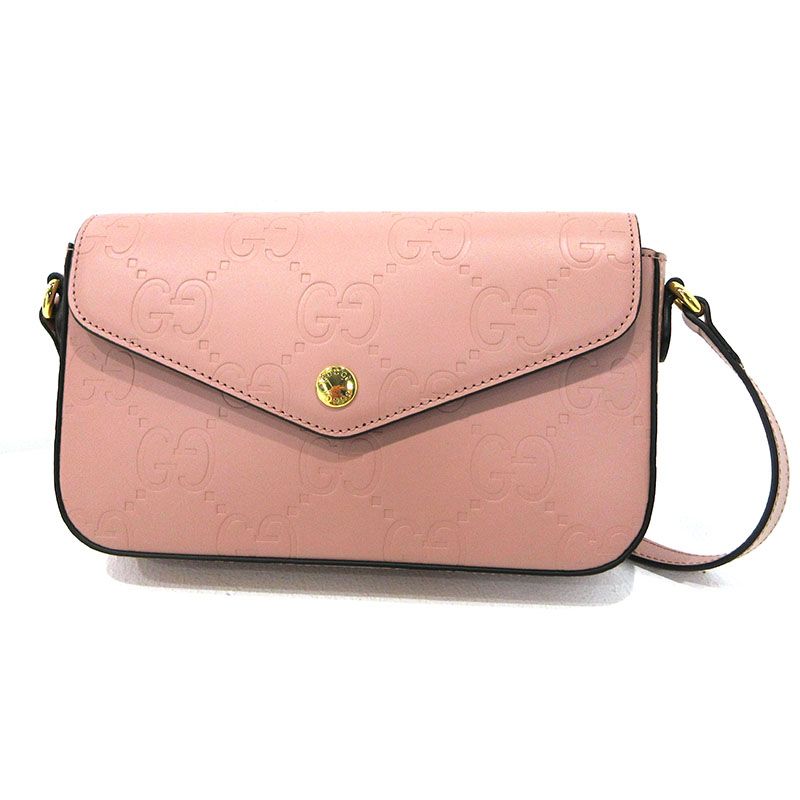 【三重本店】 中古 GUCCI | グッチ ショルダーバッグ GGスーパーミニ 772794 ピンク 【122】