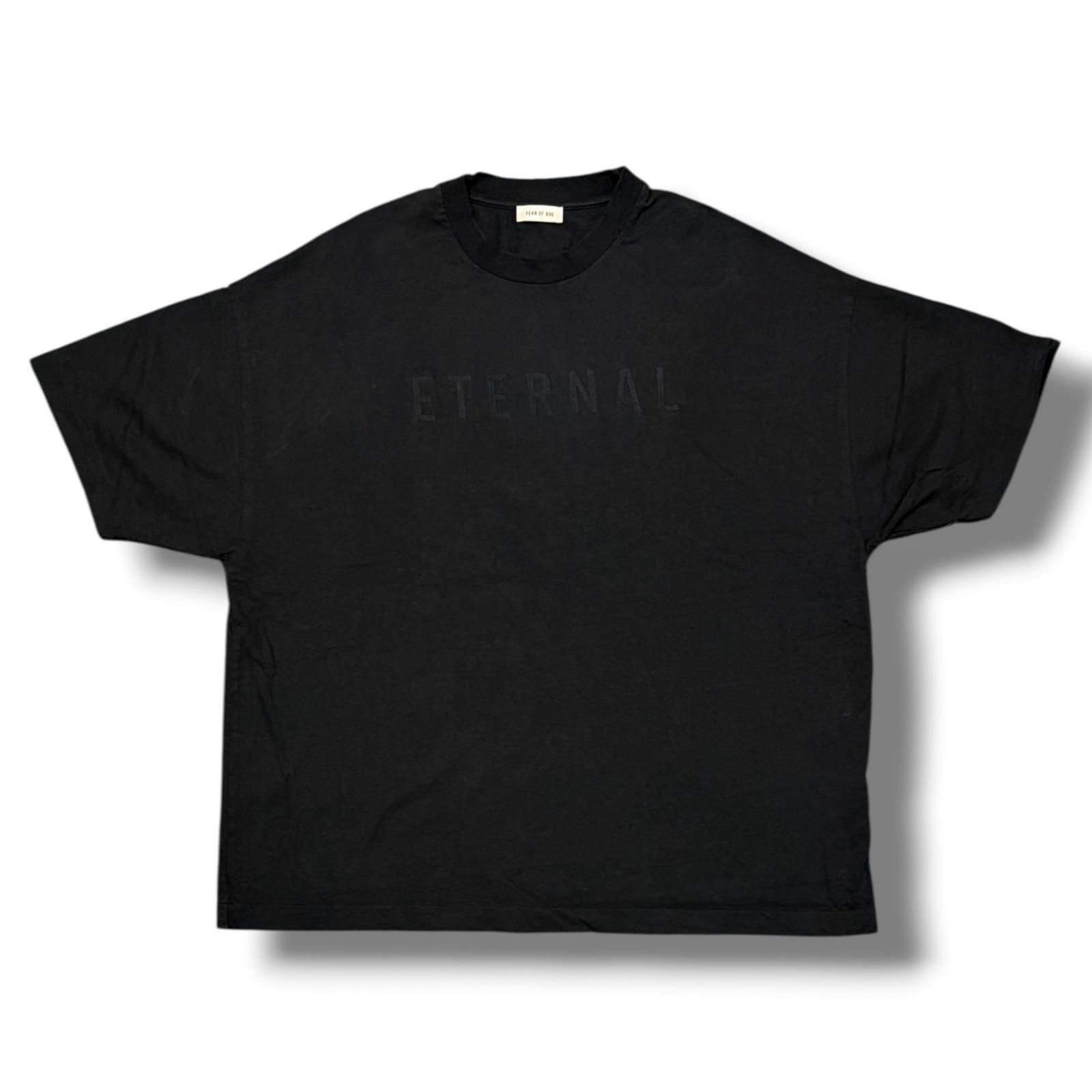 FEAR OF GOD Eternal Cotton SS エターナルコットンTシャツ 半袖カットソー 刺繍ロゴ フィアオブゴッド ブラック M （1694M）