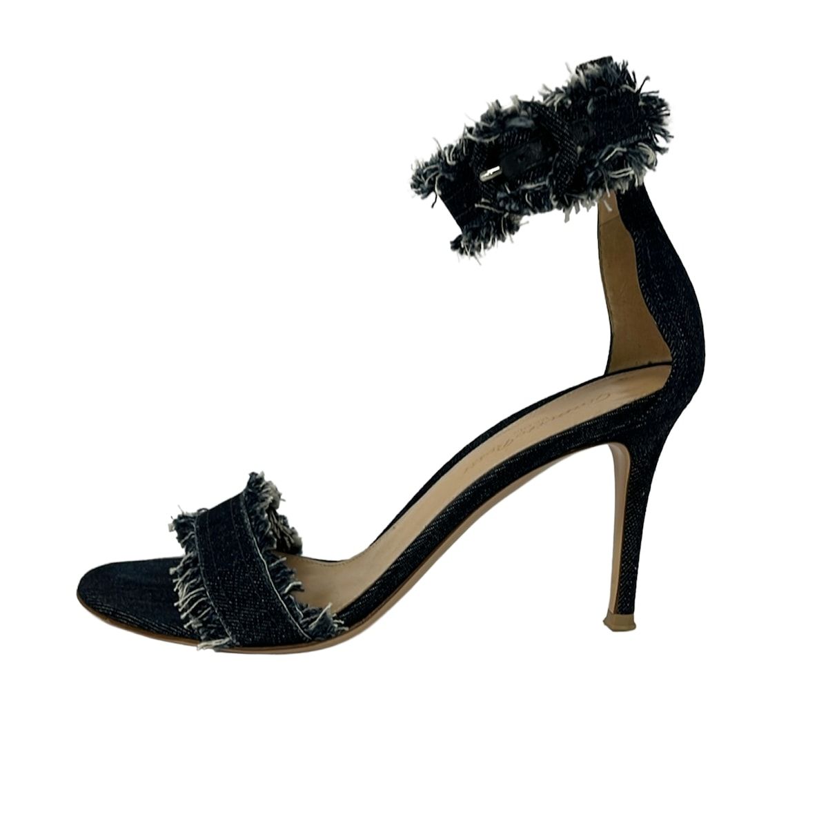 Gianvito Rossi(ジャンヴィト・ロッシ) パンプス 37 レディース - ダークネイビー オープントゥ