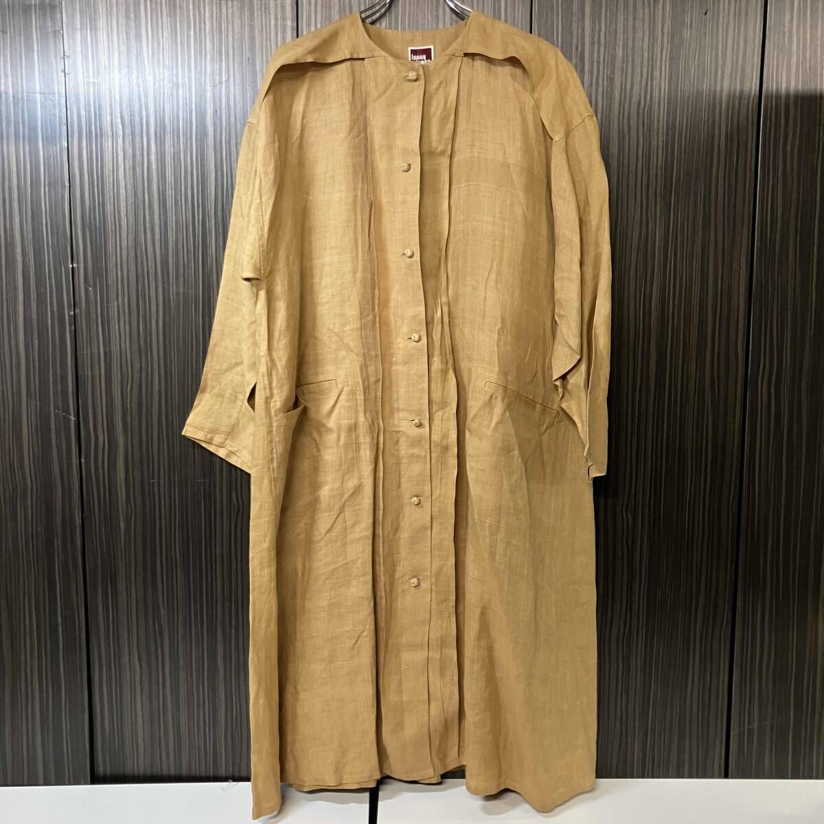 70s ISSEY MIYAKE ジャケット 最初期タグ ロングシャツJKT ブラウン サイズ9 JL62053 イッセイミヤケ