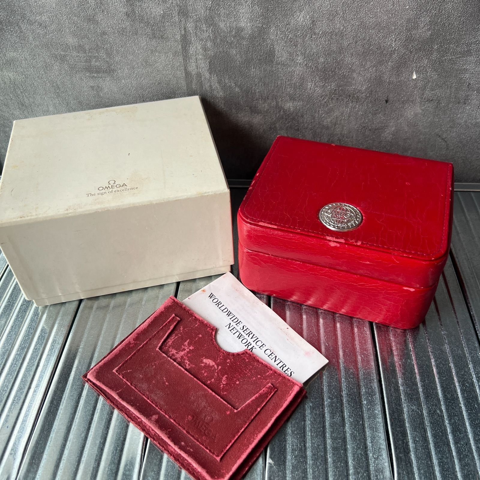 オメガ OMEGA 空箱 時計ケース BOX カードケース 取扱説明書付 JUNK