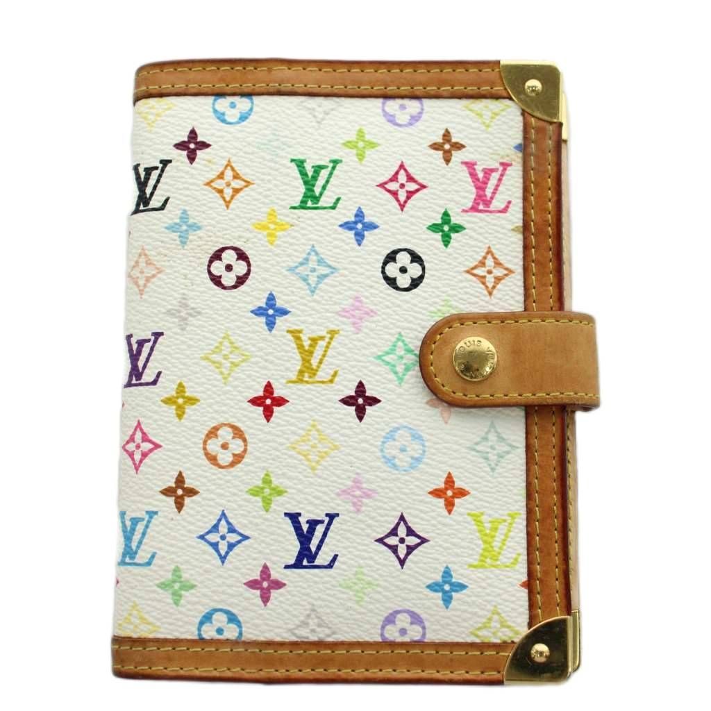 ルイヴィトン LOUIS VUITTON モノグラム マルチカラー アジェンダ PM 手帳カバー 白 ホワイト 茶 ブラウン R20896 /AN19 ■OH