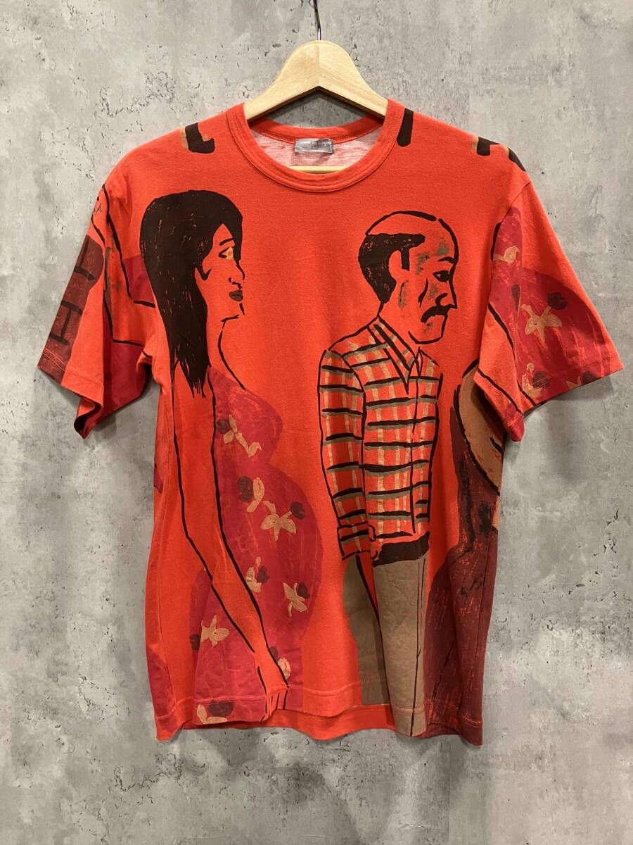 03SS キューバ期 COMME des GARCONS HOMME コムデギャルソンオム プリントカットソー レッド