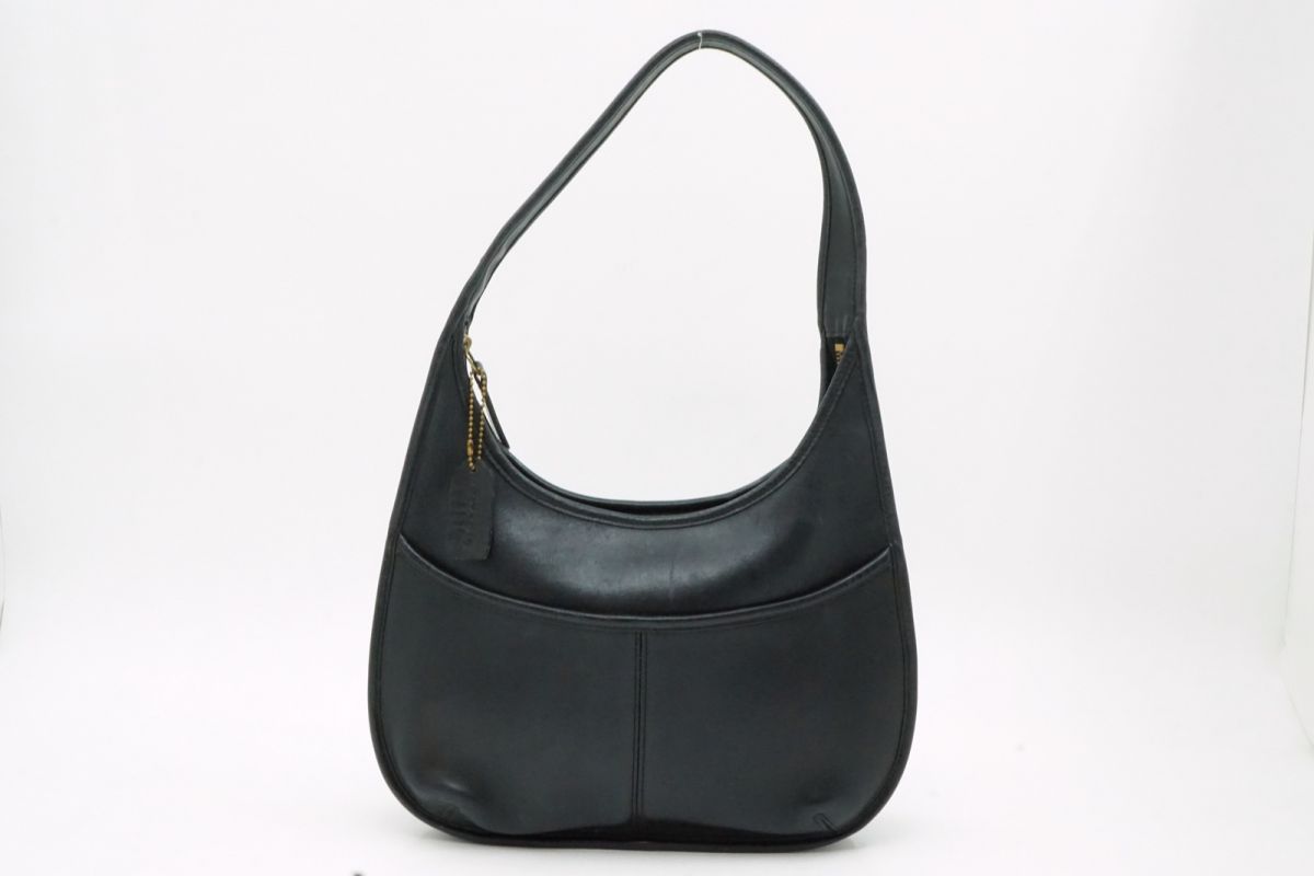 オールド コーチ ヴィンテージ ワン ショルダー ハンドバッグ エルゴ 9033 レザー 黒 ブラック COACH 6952h