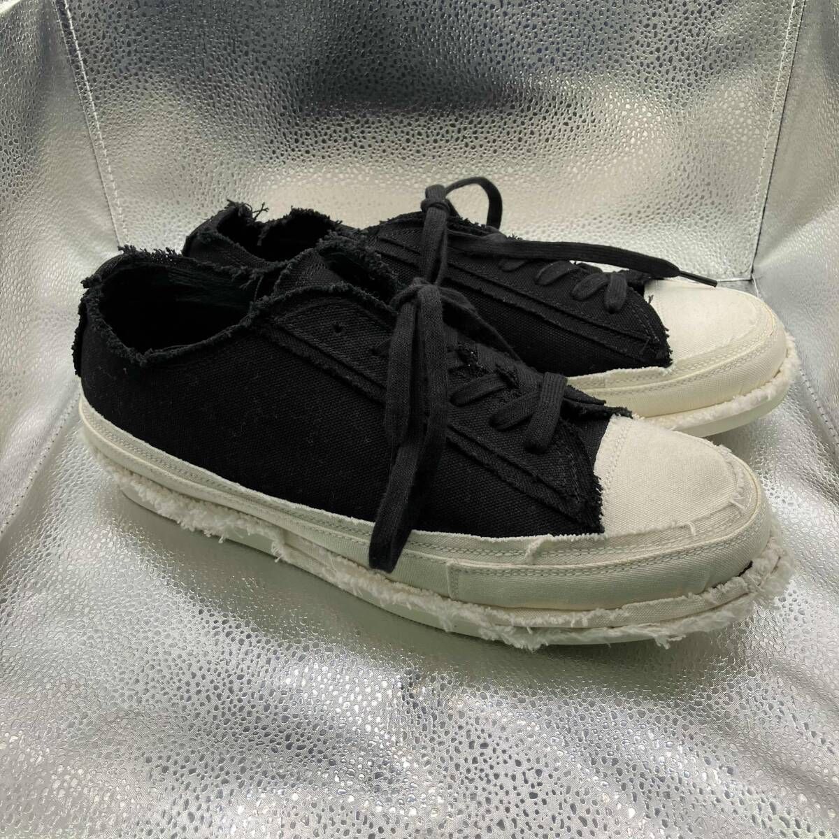 25ss YOHJI YAMAMOTO POUR HOMME 8/C CANVAS BLOW TOP LACE UP SNEAKER サイズ1　ヨウジヤマモト HP-E09-065