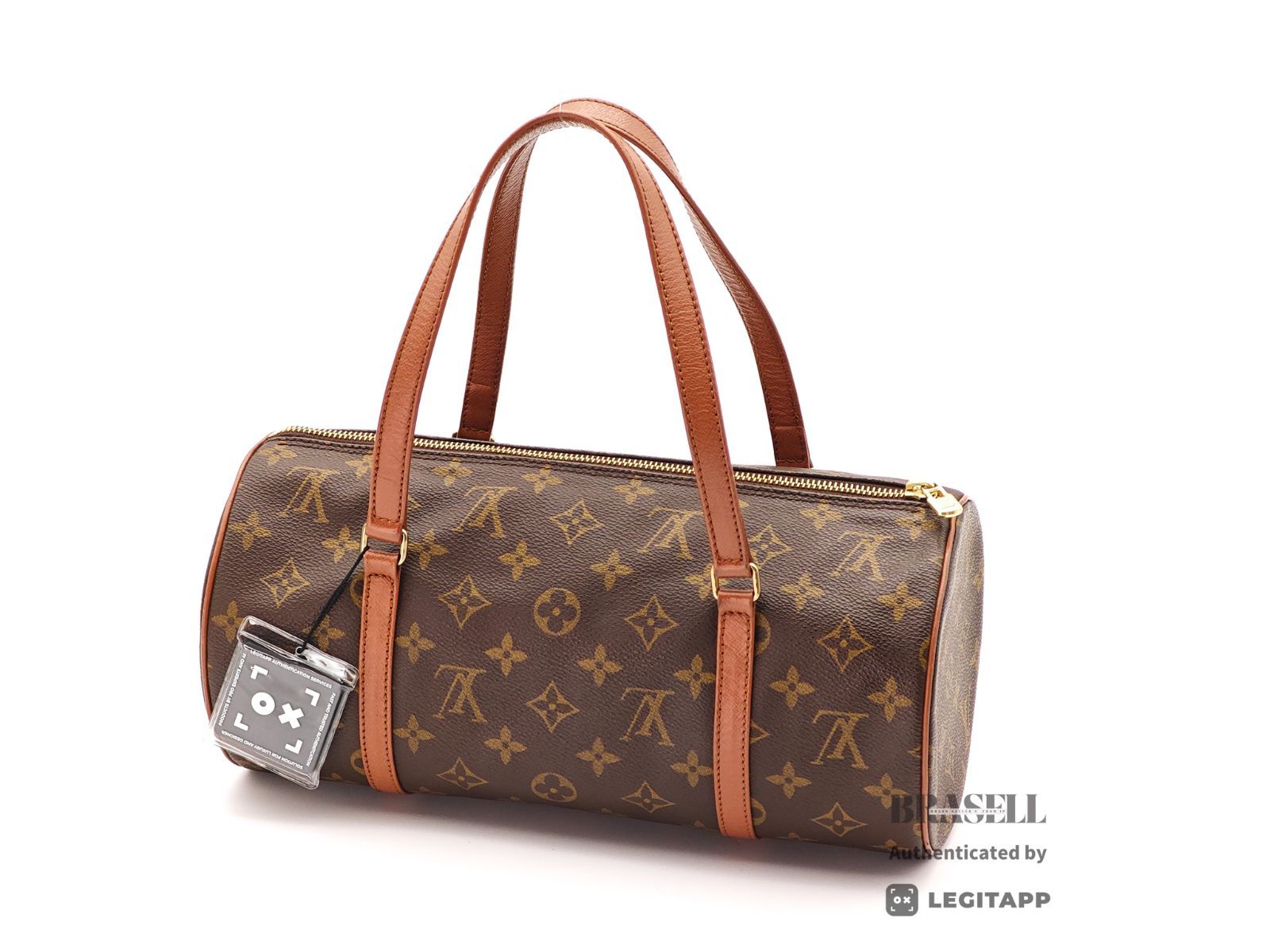 LOUIS VUITTON パピヨン30 M51385 バッグ ハンドバッグ 横長 筒 ブラウン レディース