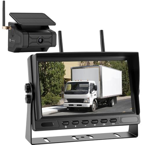 7インチバックカメラモニターセット ワイヤレス充電式バックカメラ IPSバックモニター 24v 強力磁石搭載 デジタル信号 DC12v~36vまで対応 録画機能付き 1年間 カメラ配線工事不要&1分取付完了 6段ズーム調整可★m 83bc7d89