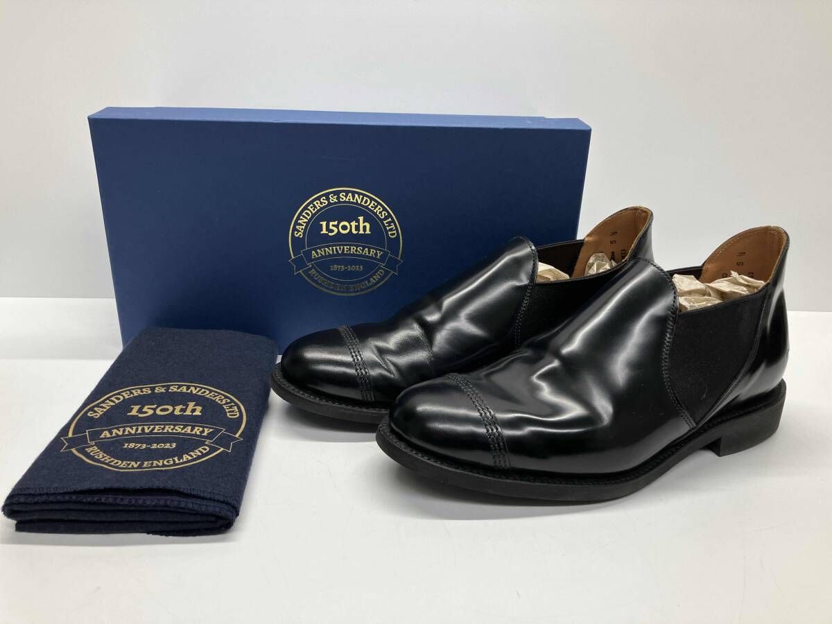 SANDERS MILITARY CAP TOE SHORT CHELSEA 1629B サンダース　サイドゴアブーツ ショートブーツ　ブラック　サイズ5 1/2 箱付属