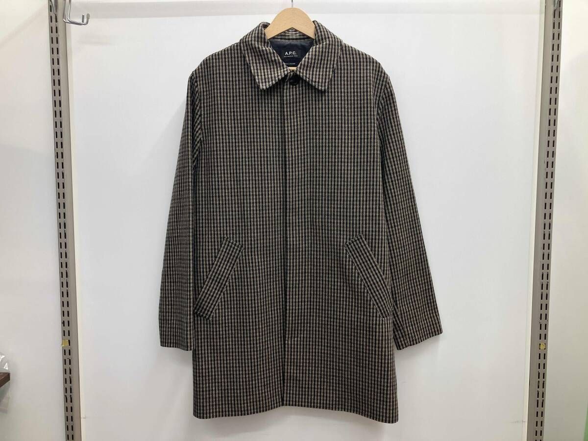 A.P.C. アーペーセー ステンカラーコート サイズM チェック柄 秋 冬