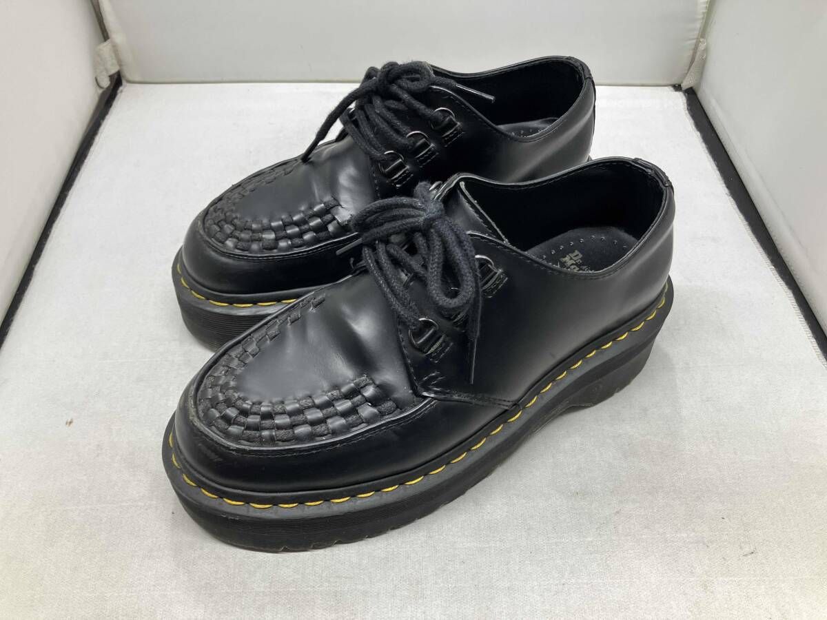Dr.Martens Ashley / ドクターマーチン ドレスシューズ メッシュ イエローステッチ 厚底 ブラック サイズUK6
