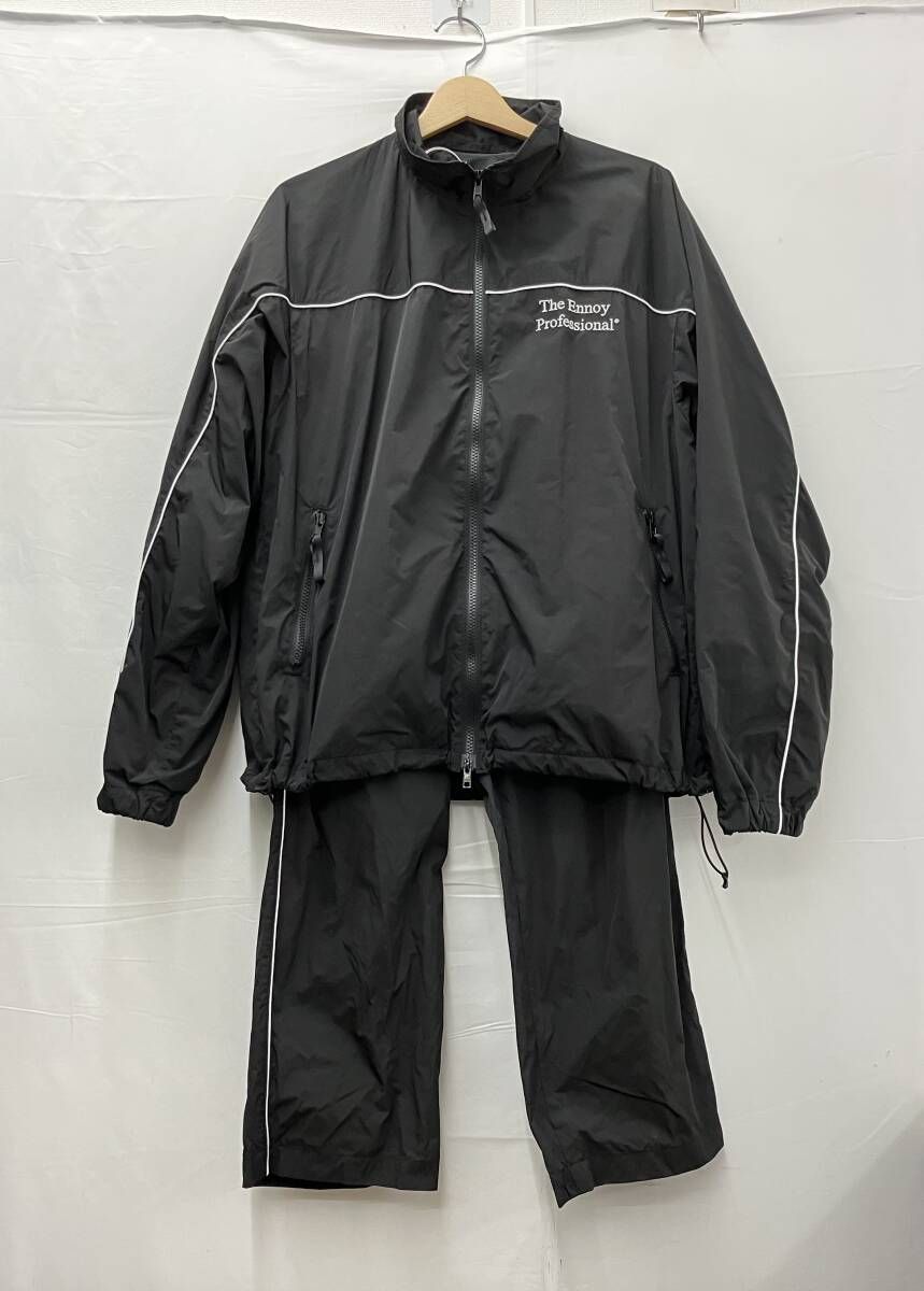 The Ennoy Proffesional エンノイプロフェッショナル セットアップ ナイロン 上下セット ジップアップ サイズS メンズ ブラック系 黒系