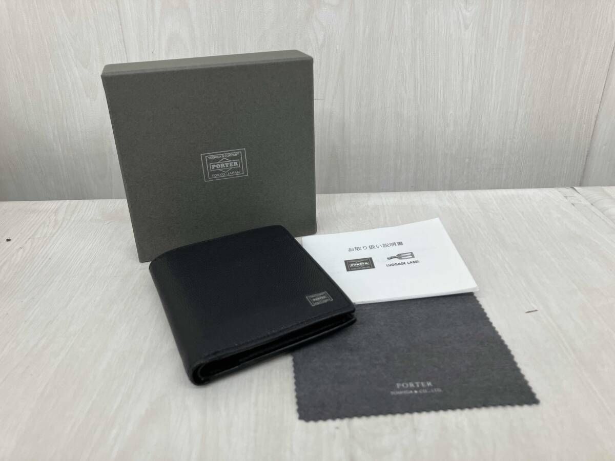 PORTER ABLE 二 つ折り財布 030-03439 ブラックレザー ポーター