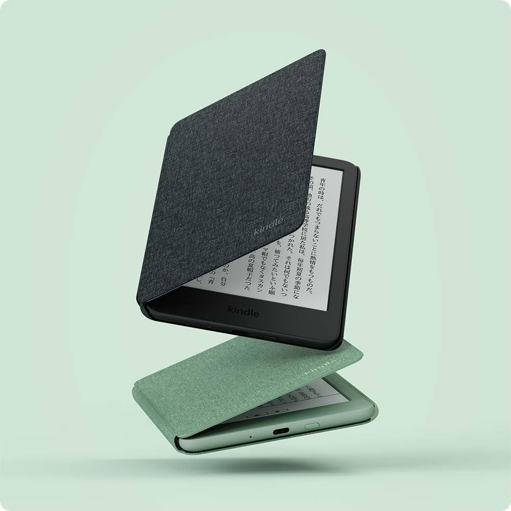 Kindle (第11世代) ＆Amazon純正ファブリックカバー (マッチャ) Kindle (2024年発売・2022年発売) 用】純正 ファブリックカバー