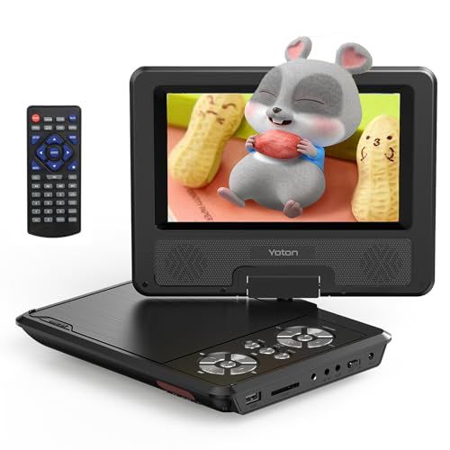 ★新品★Yoton ポータブルDVDプレーヤー 9.5型/7.5インチ リージョンフリー CPRM対応 コンパクト ミニCD/DVDプレーヤー バッテリー4-6時間 USB/SDカード レジューム機能 270°回転/180°反転 AV入出力 eef2d179
