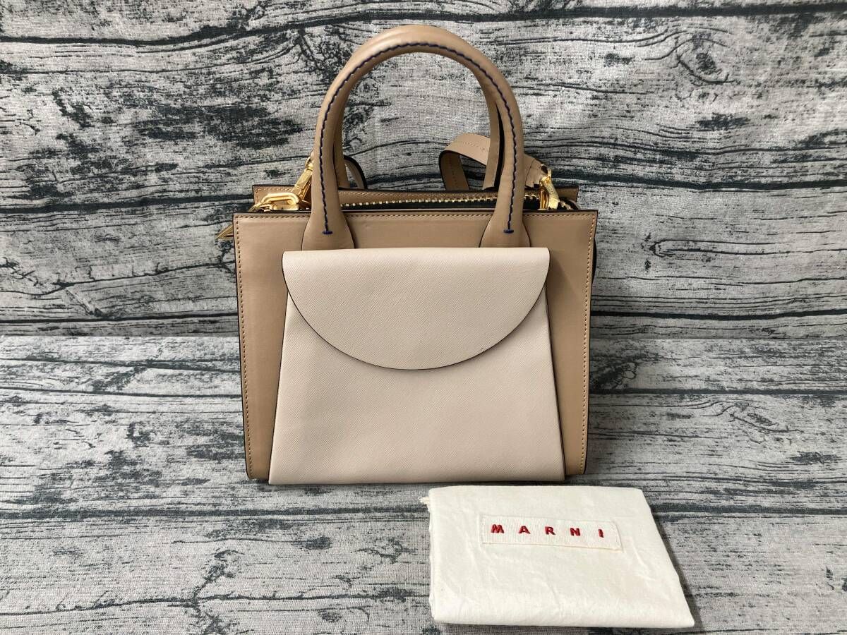 MARNI マルニ ボーリングバッグ バイカラー ショルダーバッグ ハンドバッグ