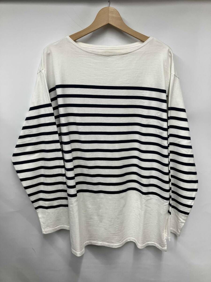 ホワイト CIOTA／CSLM-104M／シオタ 吊り天竺長袖ボーダーTシャツ