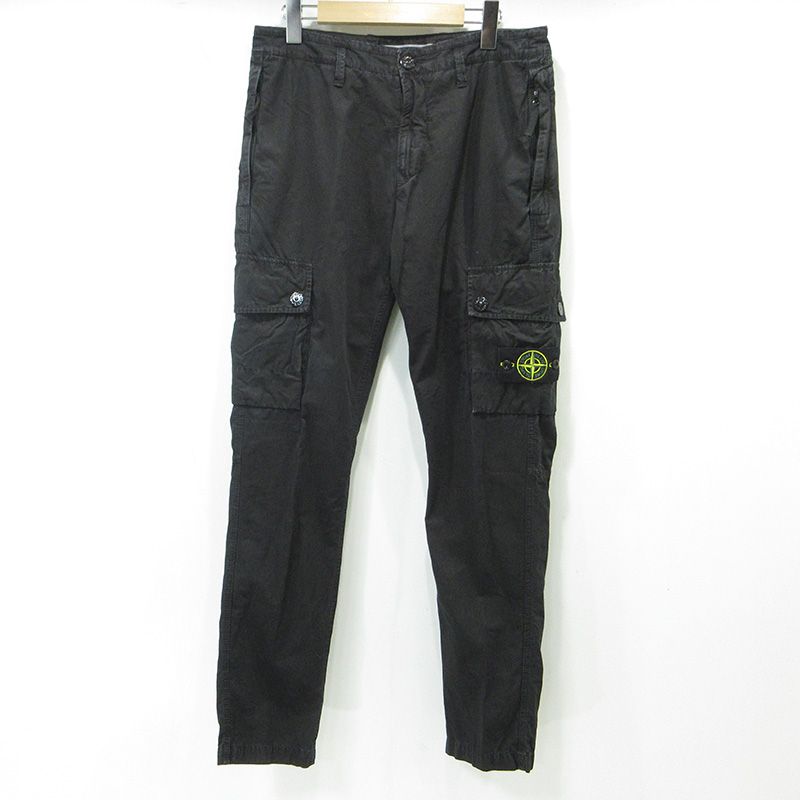 【三重本店】 中古 STONE ISLAND | ストーンアイランド ロゴワッペン付きカーゴパンツ タイプSL 1015303WA ブラック サイズ:31 【108】