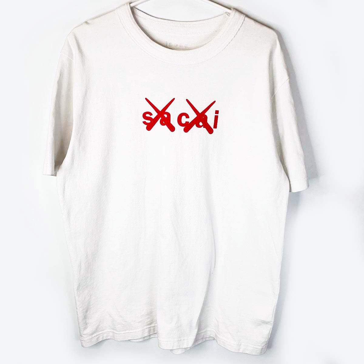 sacai KAWS サカイ カウズ 21SS Flock Print T-Shirt フロック ロゴ プリント Tシャツ 半袖 4