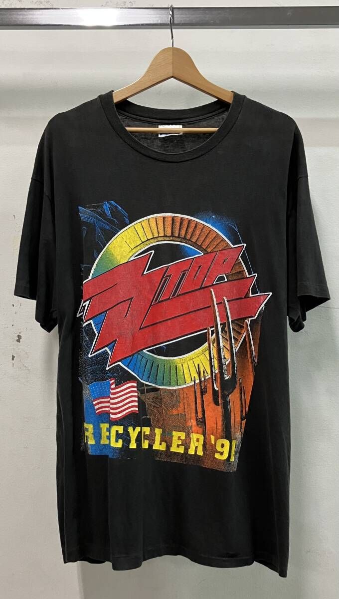 HANES ヘインズ 半袖Tシャツ ZZ TOP ズィー ズィー トップ 90S サイズXL ブラック アメリカ製
