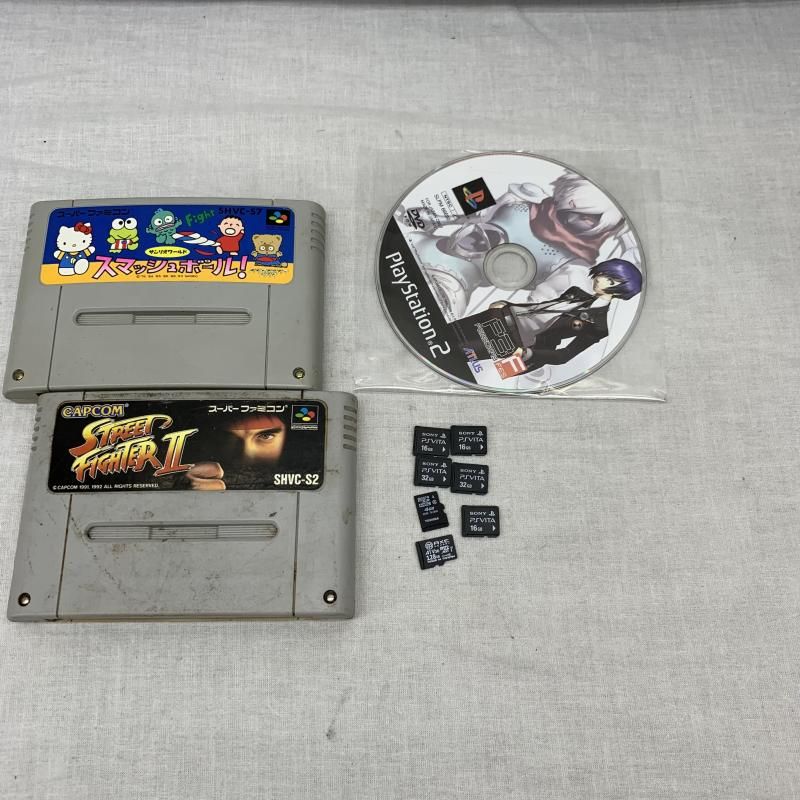 中古】本体S）ジャンク)PS2本体&SFC&ソフト&メモリ まとめ売り[91