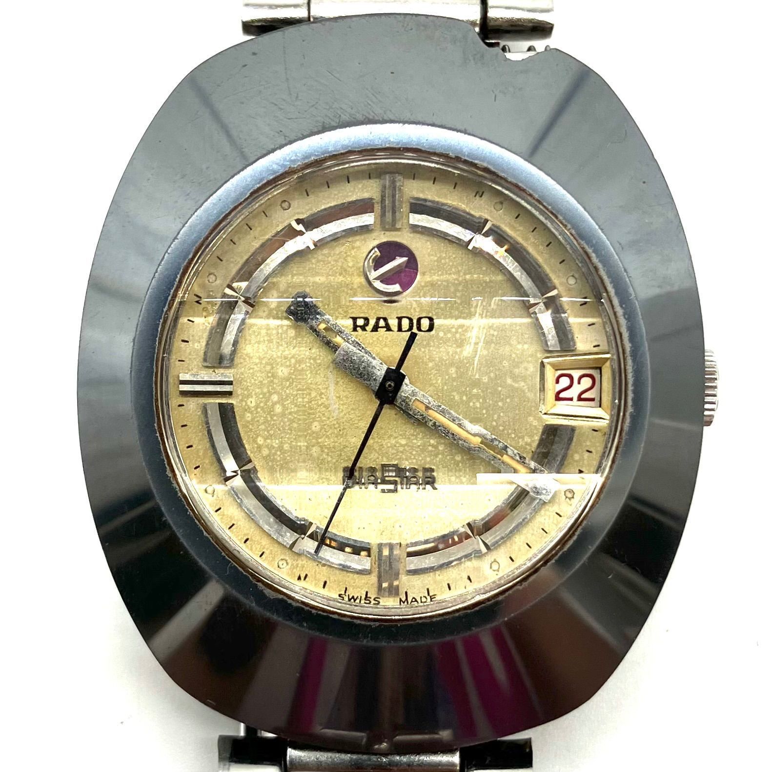 H039【稼働品】RADO 腕時計 ダイヤスター カットガラス