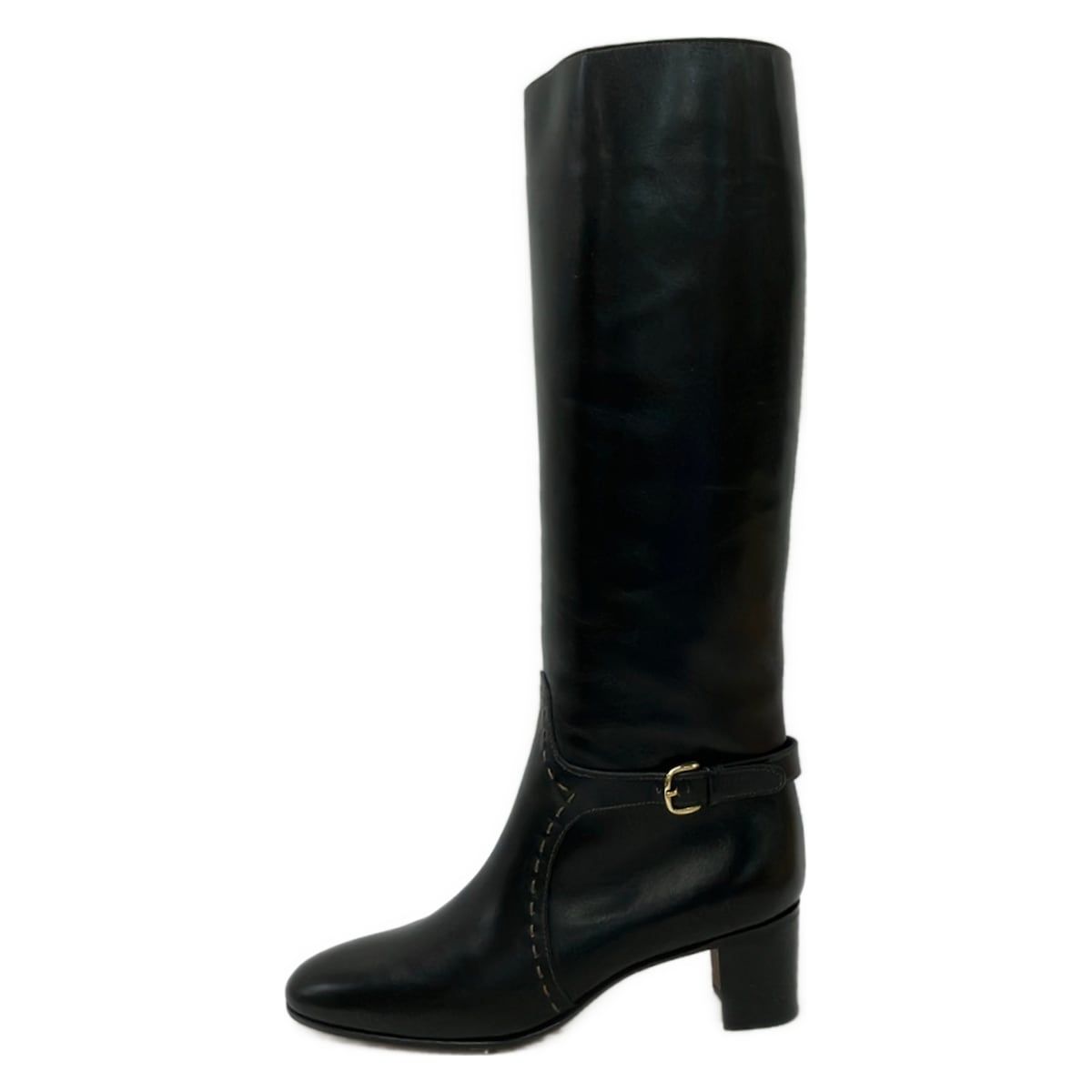 TANINO CRISCI(タニノクリスチー) ロングブーツ 37 レディース - 黒 レザー
