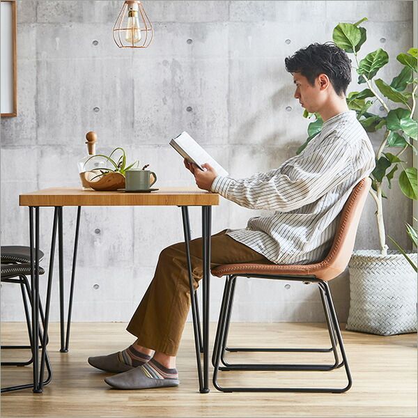 種類7：WA/レッドブラウン 4人用 ダイニングテーブルセット カフェ風ダイニングテーブル 5点セット ダイニング5点セット ダイニングセット 4人掛け 4人用テーブル レザー ダイニングチェア4脚セット テーブル幅110cm 奥行69cm 高さ73cm チェ