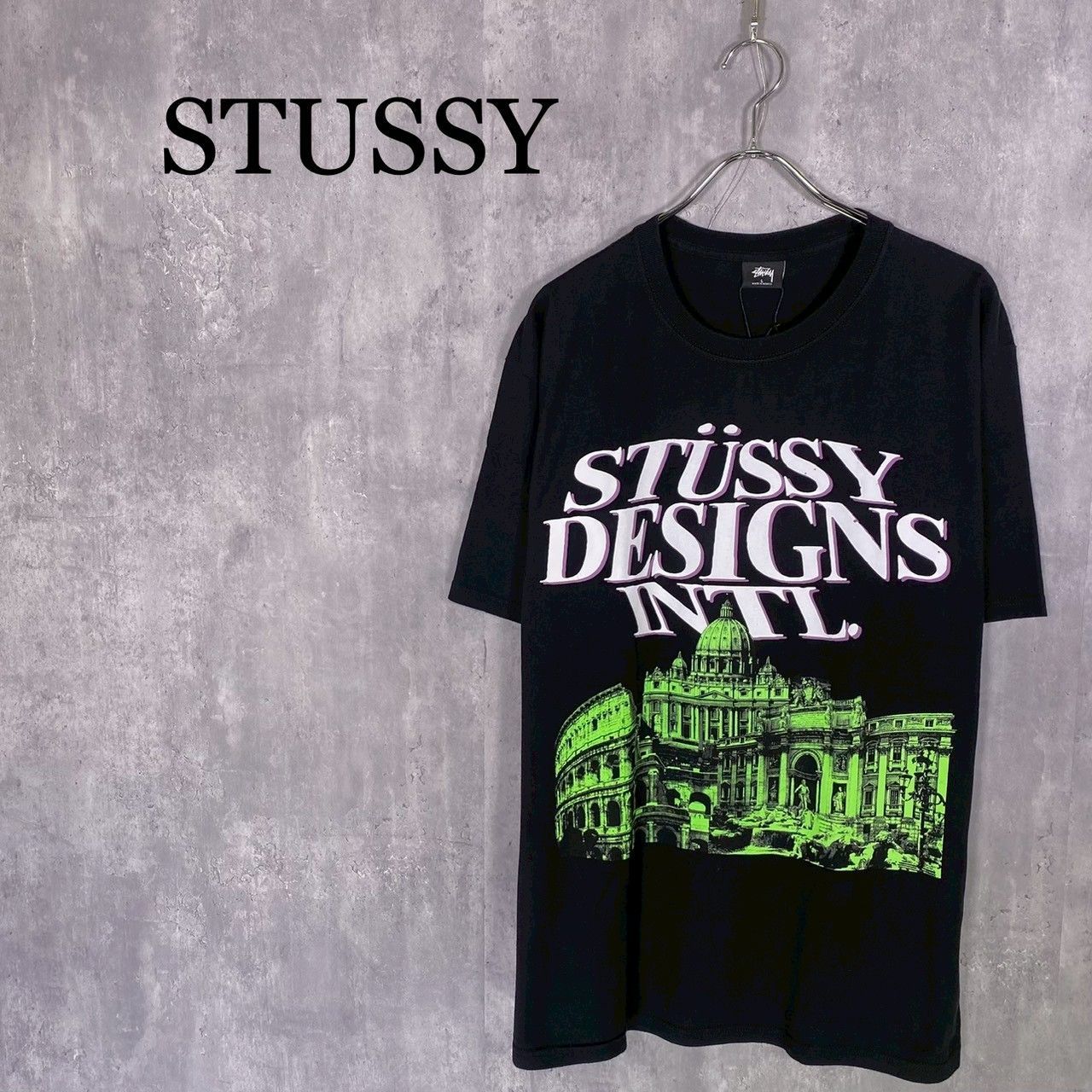 『STUSSY』ステューシー (L) ローマサン・ピエトロ大聖堂 プリントTシャツ メンズ