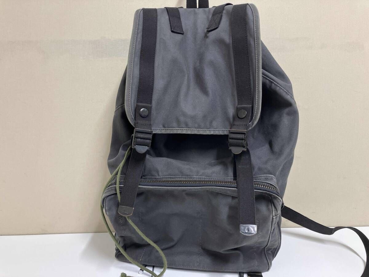 PORTER Margaret Howell ポーター マーガレットハウエル コラボ 別注 リュック デイパック キャンバス グレー 色褪せ有 ヤブレ有