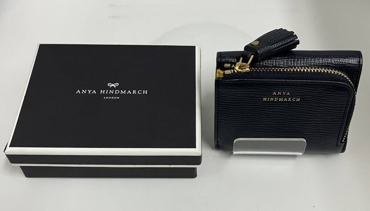 ANYA HINDMARCH アニヤハインドマーチ 二つ折り財布 三つ折り財布 PEEPING EYES ピーピングアイズ ブラック