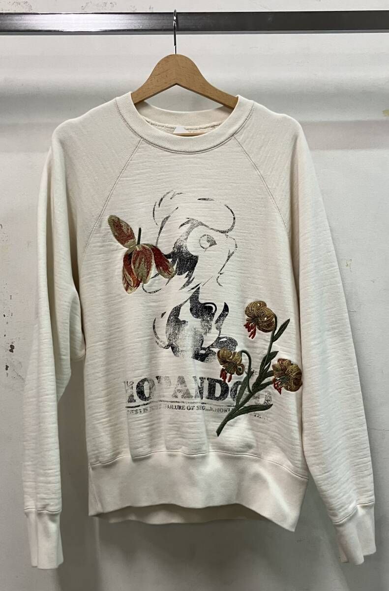 KHOKI コッキ スウェット Vintage finished sweatshirt ヴィンテージ フィニッシュド スウェットシャツ サイズ2 ベージュ 日本製 モード