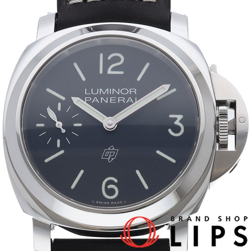 パネライ ルミノール ロゴ 44mm PAM01084 箱 保証書 バンド SS/革 メンズ時計 ブラック 仕上げ済 美品 【中