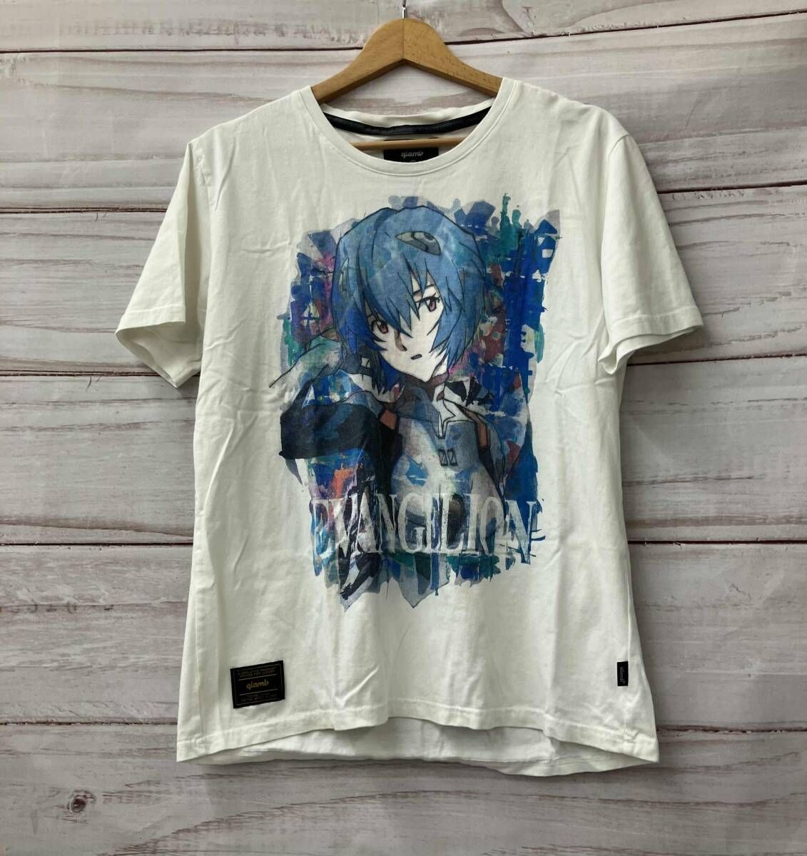 glamb グラム 新世紀エヴァンゲリオン 綾波レイ Tシャツ メンズサイズM ホワイト系