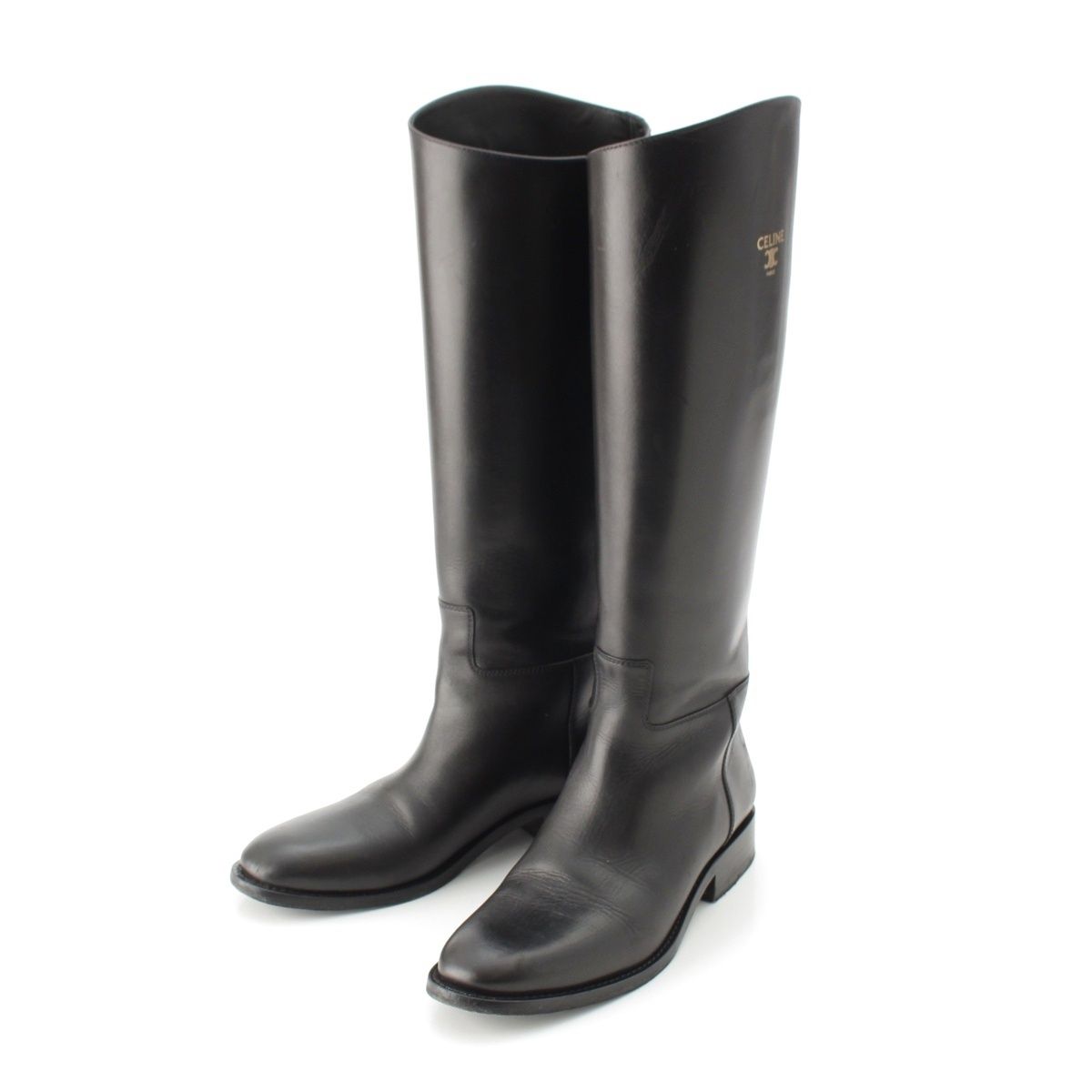 セリーヌ 25-26AW ロゴ Anais アナイス ライディング ブーツ シューズ ブラック 40【中古】
