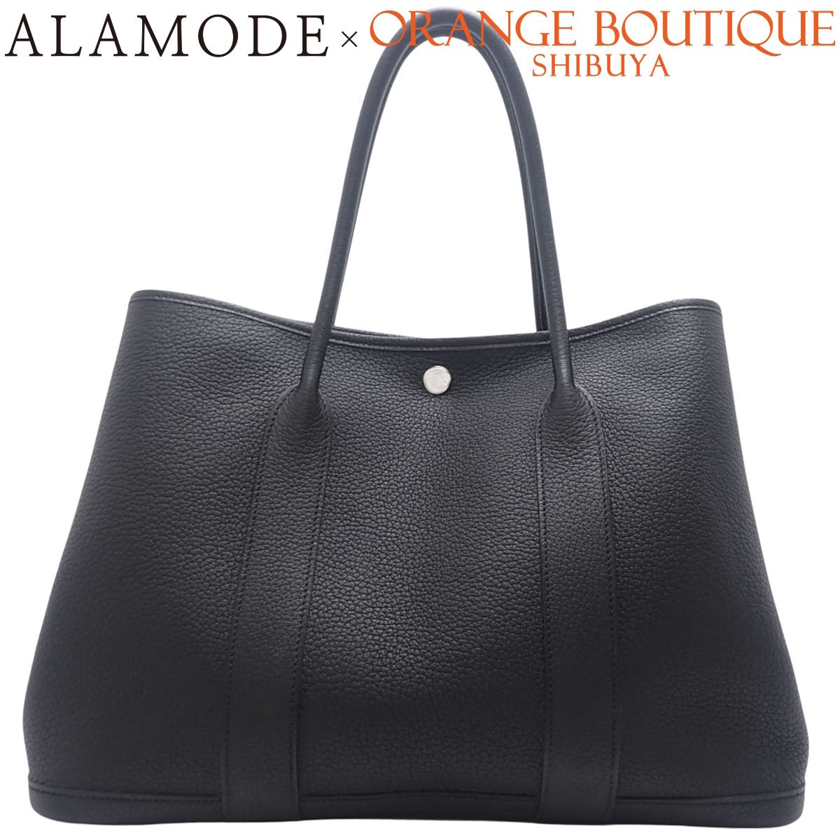 HERMES(エルメス) ガーデンパーティPM ブラック黒 ネゴンダ パラジウム金具 シルバー金具 D刻印 ハンドバッグ トートバッグ レディース 40802199294【アラモード】