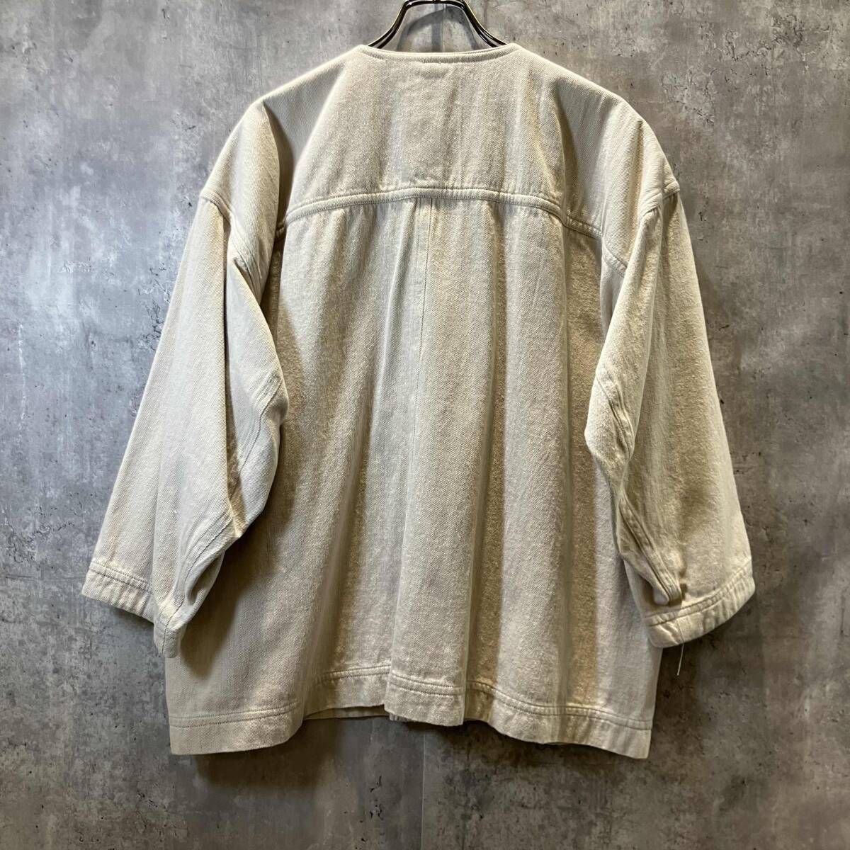 ISSEY MIYAKE plantation ノーカラージャケット size M アイボリー