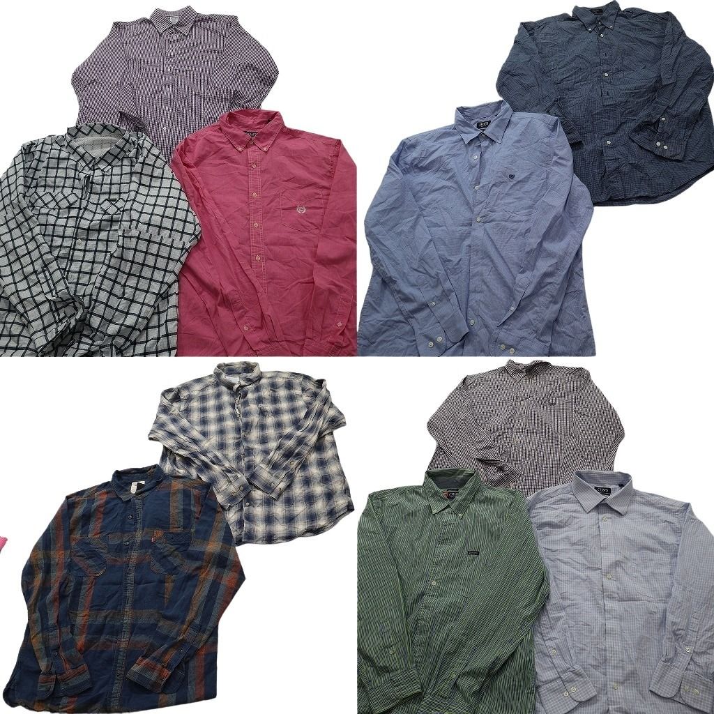 古着卸 まとめ売り ブランド 長袖シャツ 10枚セット ( メンズ XL ) コロンビア ディッキーズ ブルックスブラザーズ チャップス 中古 NF6414 古着卸 まとめ売り ブランド 長袖シャツ 10枚セット ( メンズ XL