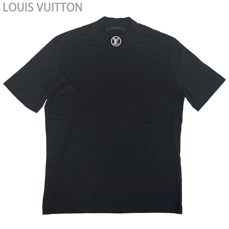 【中古】LOUIS VUITTON ルイ・ヴィトン LVサークルロゴ刺繍 立体 モックネック 半袖Tシャツ RM181 GFG HEY75W ブラック XS ハイネック メンズ イタリア製