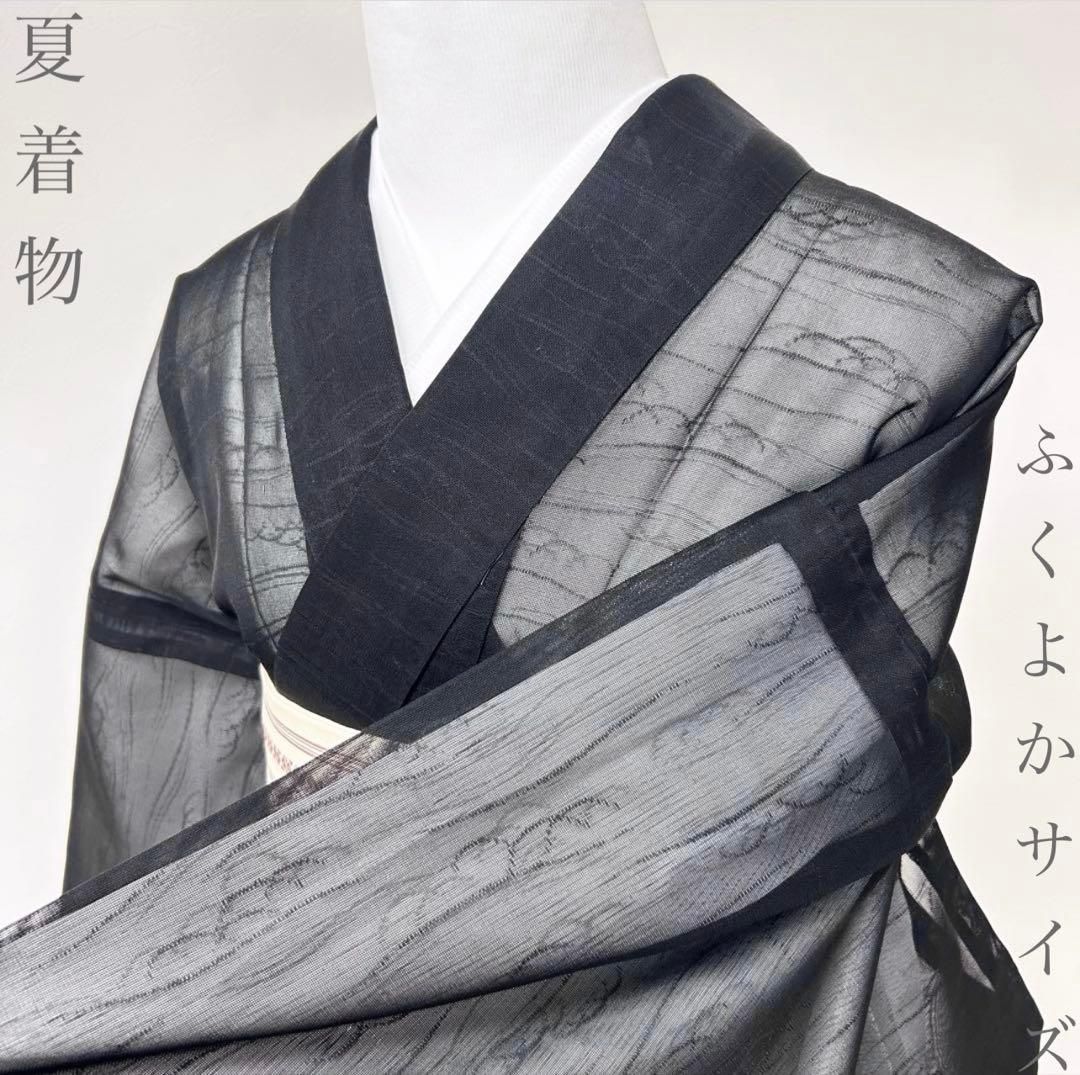 【着物と帯 時流】SK26433◆正絹 夏着物 色無地◆ふくよかサイズ 紗 美品
