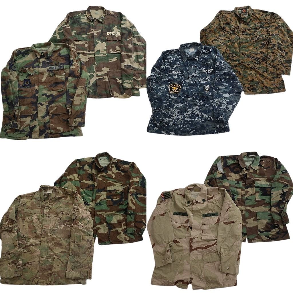 古着卸 まとめ売り ミリタリー フィールドジャケット 8枚セット ( メンズ M ) AIRFORCE ARMY ブルー デジカモ マルチカム 中古 古着 NF3841