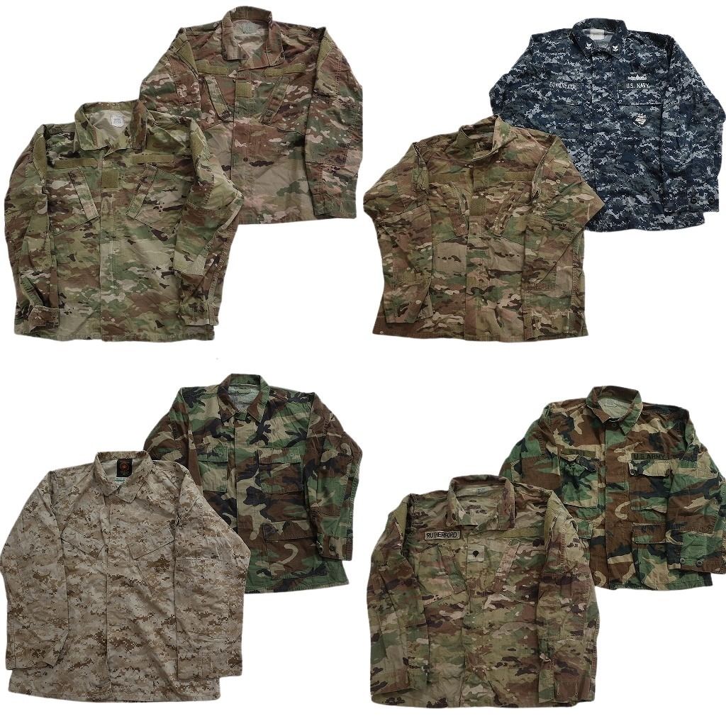 古着卸 まとめ売り ミリタリー フィールドジャケット 8枚セット ( メンズ M ) マルチカム NAVY ブルー デジカモ BDUジャケット 中古 NF3845