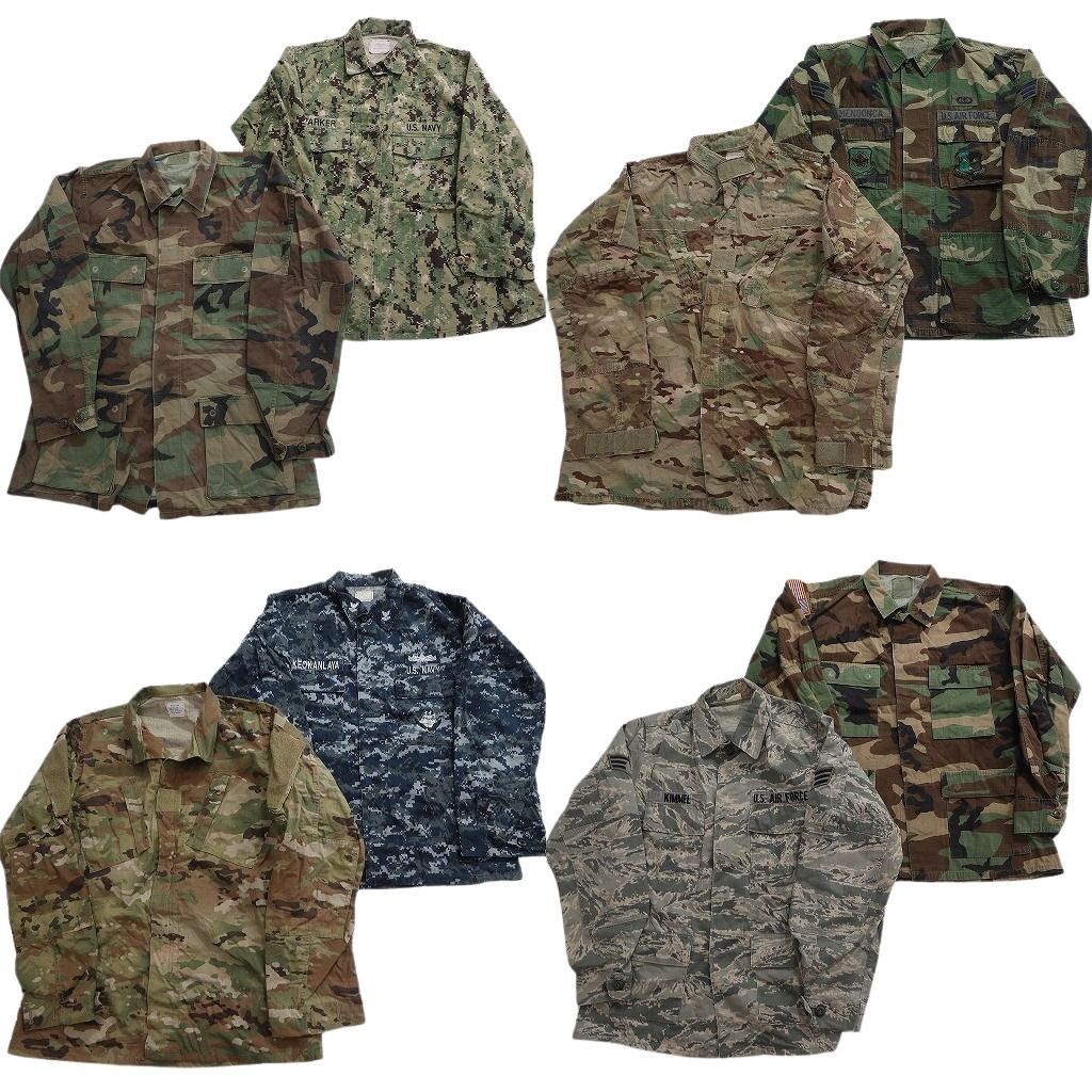 古着卸 まとめ売り ミリタリー フィールドジャケット 8枚セット ( メンズ M ) NAVY BDUジャケット AIRFORCE ブルー デジカモ 中古 NF3846