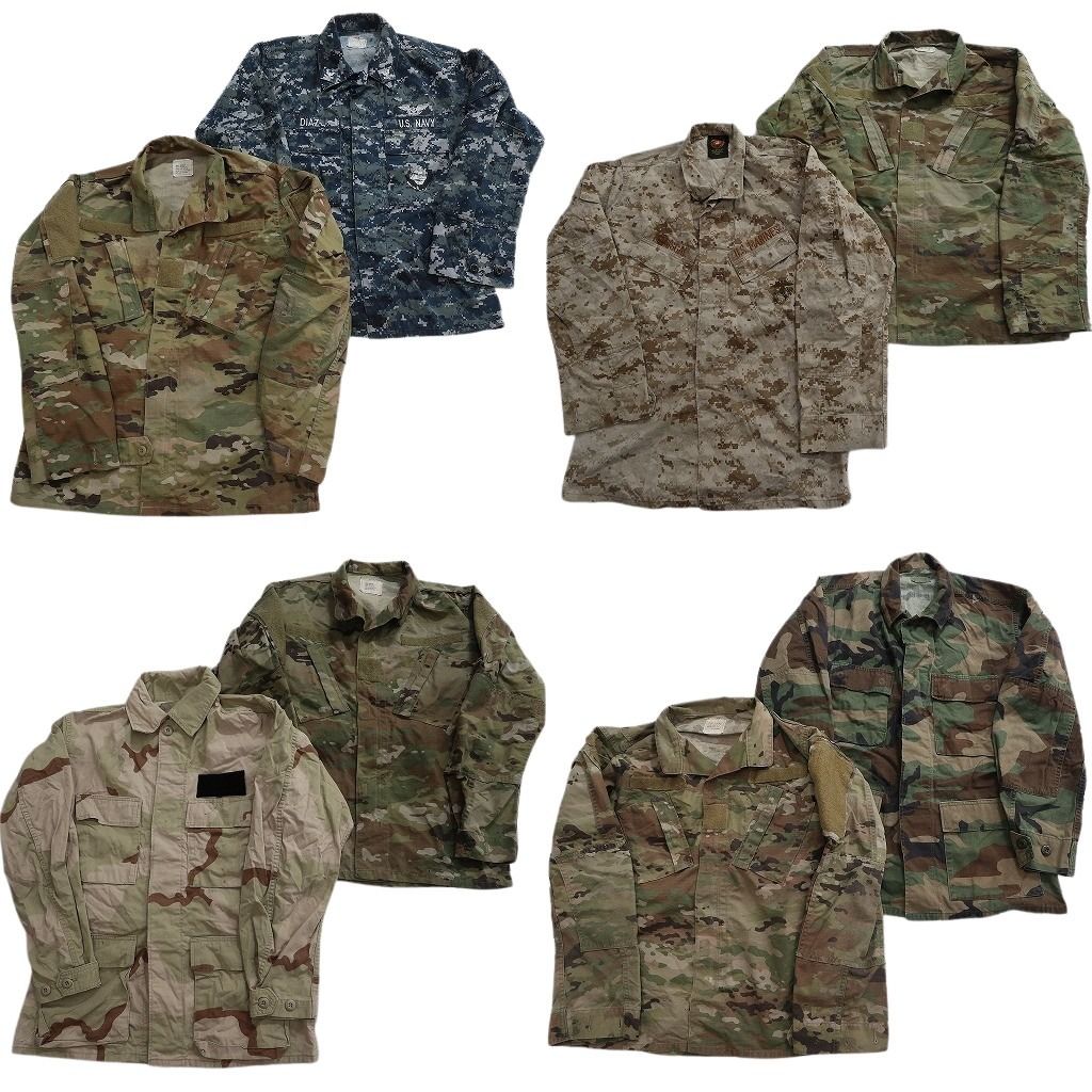 古着卸 まとめ売り ミリタリー フィールドジャケット 8枚セット ( メンズ S ) ブルー デジカモ NAVY マルチカム デジカモ 中古 古着 NF3849