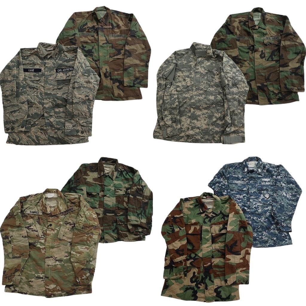 古着卸 まとめ売り ミリタリー フィールドジャケット 8枚セット ( メンズ S ) BDUジャケット NAVY ブルー デジカモ ARMY 中古 古着 NF3856