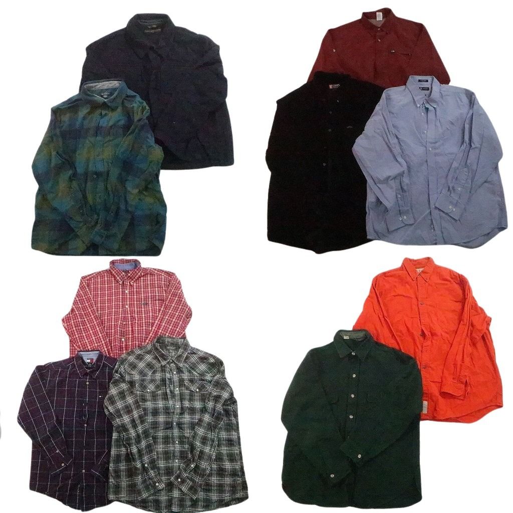 古着卸 まとめ売り ブランド 長袖シャツ 10枚セット ( メンズ XL ) トミー フラッグタグ チャップス エディーバウアー 中古 古着 NF3948